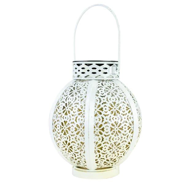Northlight Seasonal 7in. Round Floral LED Solar Lantern