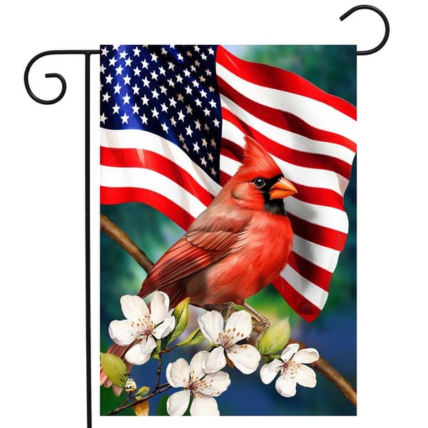 Briarwood Lane American Floral Cardinal Garden Flag - image 