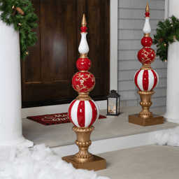 Northlight 48in. Candy Cane Ball Finial Christmas Decoration