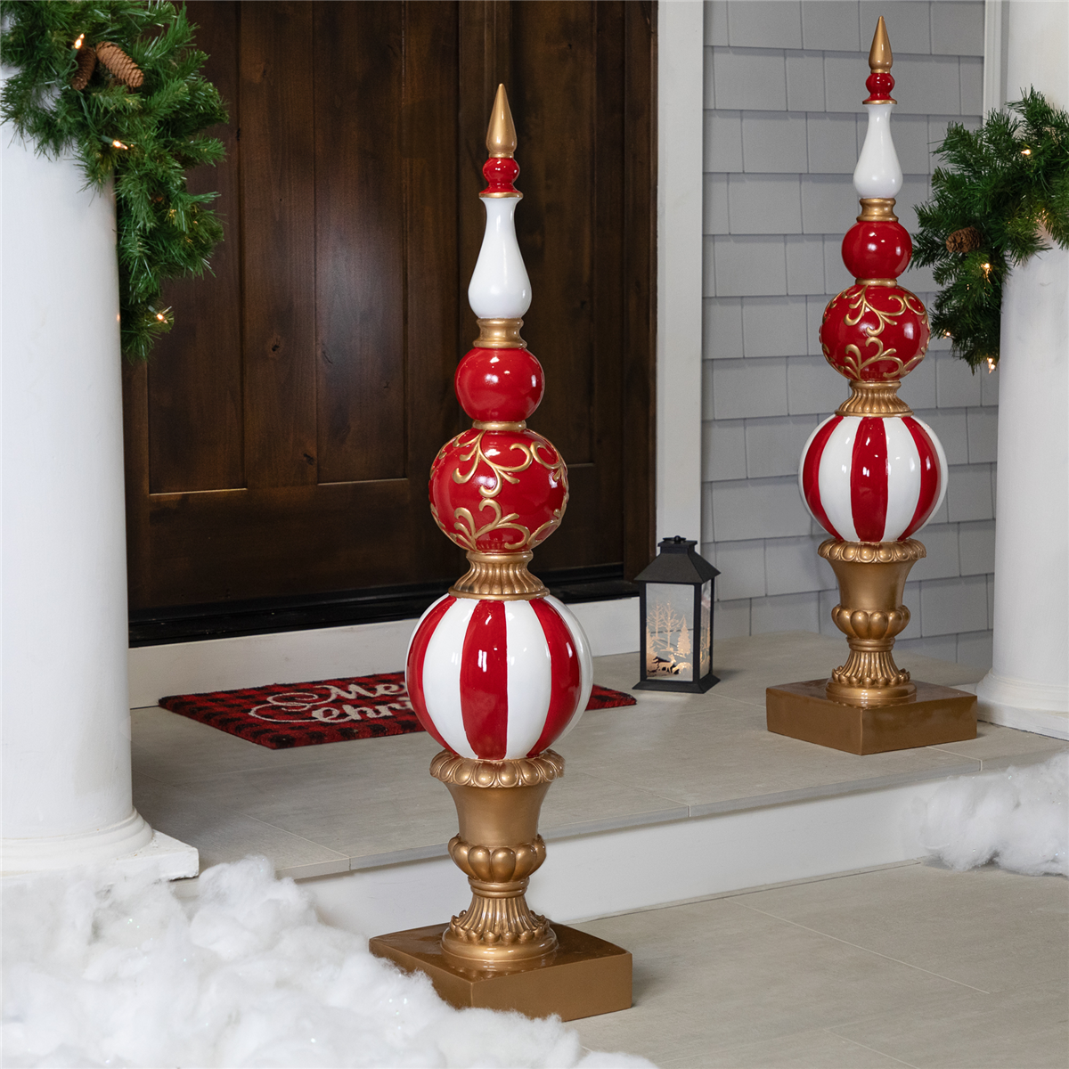 Northlight 48in. Candy Cane Ball Finial Christmas Decoration