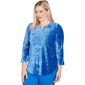 Womens Alfred Dunner Barcelona Crushed Velvet Keyhole Blouse - image 3