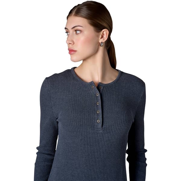 Womens CITY BLUES Long Sleeve Thermal Henley Top