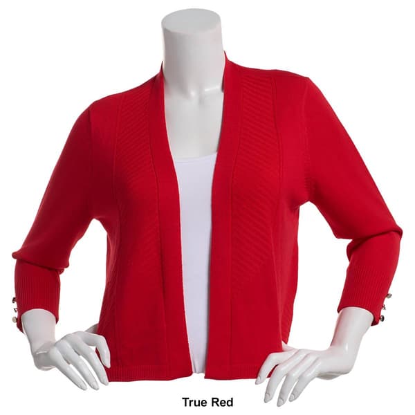 Womens 89th & Madison Button Sleeve Princess Seam Cardigan
