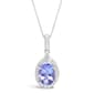 10kt. White Gold Oval Tanzanite 1/6ctw. Diamond Pendant - image 1