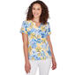 Womens Hearts of Palm Printed Essentials Watercolor Floral Top - image 1