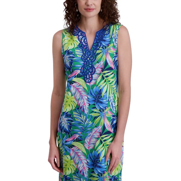 Womens Stella Parker Sleeveless Tropical UPF Midi Dress