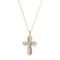 Yellow Plated Sterling Silver Crystal Cross Pendant - image 1