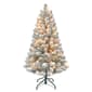 Puleo International 4ft. Pre-Lit Flocked Christmas Tree - image 1
