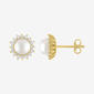 Gemstone Classics™ Gold Over Silver Pearl Halo Stud Earrings - image 3