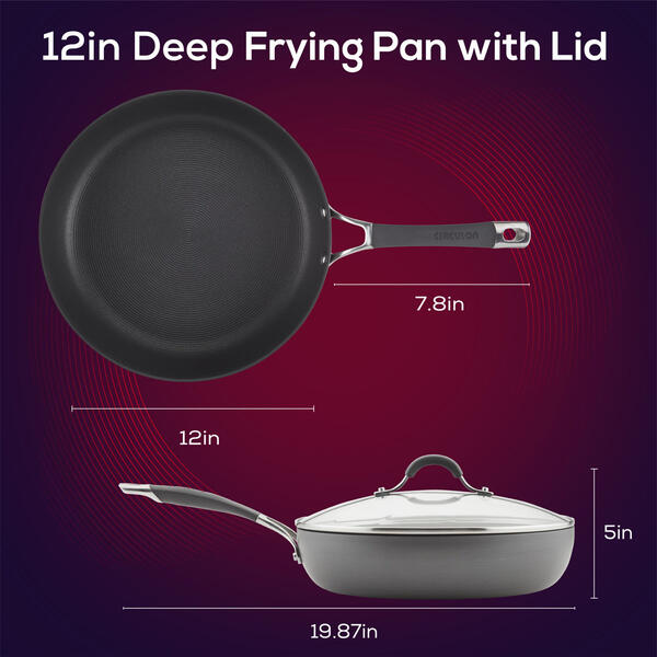 Circulon&#174; Radiance 12in. Hard-Anodized Non-Stick Deep Fry Pan
