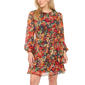 Petites MSK Long Sleeve Print Chiffon Tier Hem Dress - image 1