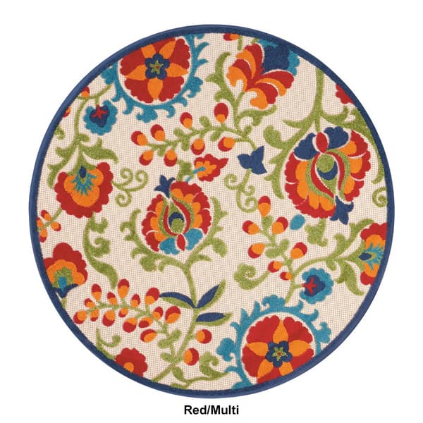 Nourison Aloha Farmhouse Indoor/Outdoor Round Rug