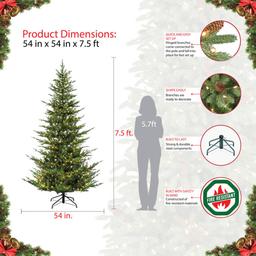 Puleo International 7.5ft. Natural Fir Artificial Christmas Tree