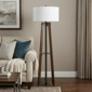 HomeRoots 65in. Brown Tripod Floor Lamp with White Shade - image 2
