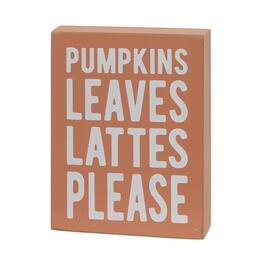 The Hearthside Collection Pumpkins Leaves Box Sign