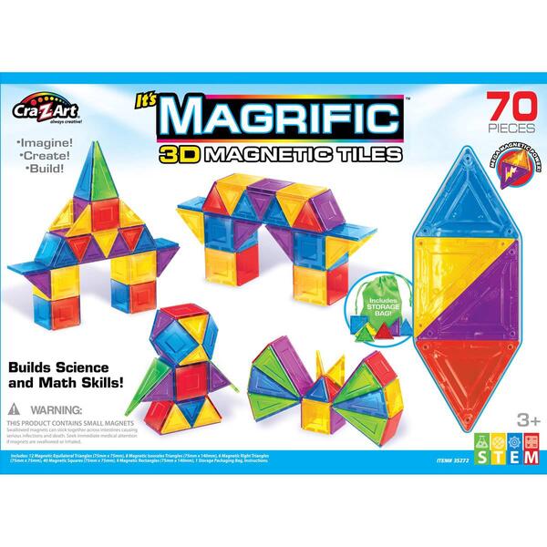 Cra-Z-Art&#40;tm&#41; 70pc. Magrific Magnetic Tiles - image 
