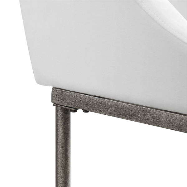 HH2 Home Dillon Low Profile Wingback White Counter Height Stool