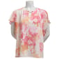 Womens Sara Michele Flutter Cap Sleeve Floral Keyhole Blouse - image 1