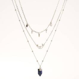 Ashley 3pc. Blue Stone Celestial Charm Necklace Set