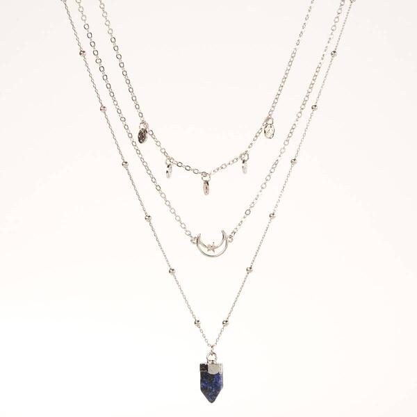 Ashley 3pc. Blue Stone Celestial Charm Necklace Set - image 