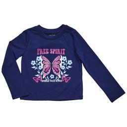 Girls(4-6x) Tales & Stories Long Sleeve Butterfly Free Spirit Tee
