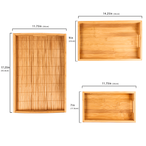 BergHOFF Bamboo 3pc. Serving Tray Set