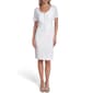 Womens Calvin Klein Short Sleeve U Neck 1/2 Zip Crepe Dress - image 1