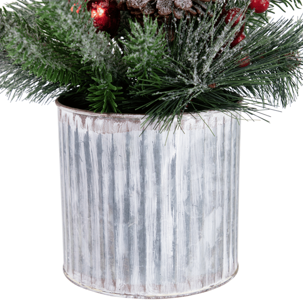 Northlight 12in. Frosted Pine & Berries Floral Arrangement
