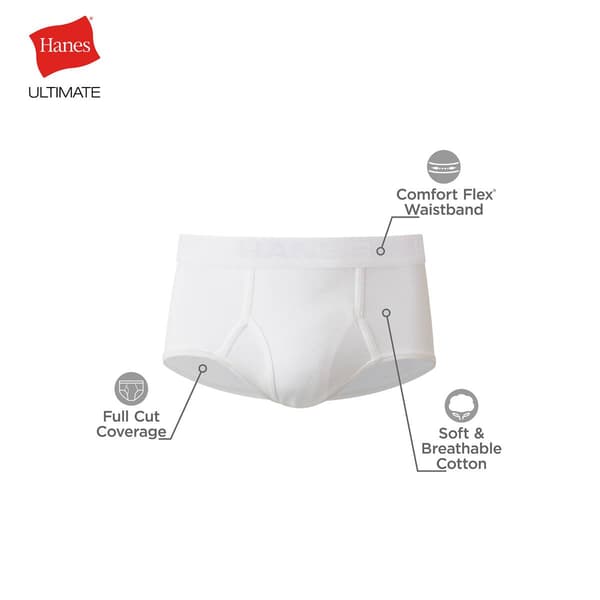 Mens Hanes Ultimate® Core 6pk. Briefs - White