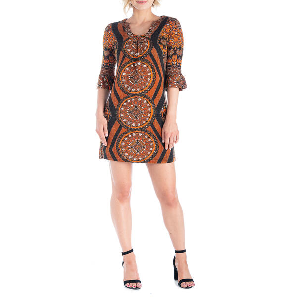 Womens 24/7 Comfort Apparel Elbow Sleeve Shift Dress - image 