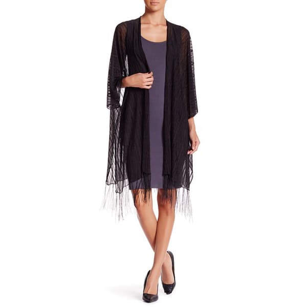 Womens Jessica McClintock Solid Slinky Kimono - image 