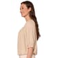 Womens Democracy Elbow Sleeve Bubble Hem Embroidered Blouse - image 3