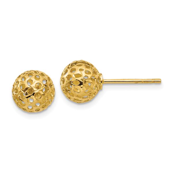 Gold Classics(tm) 14kt. Gold 8mm Bead Stud Earrings - image 