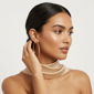 Saffron 60mm 18kt. Gold Plated Twisted Hoop Earrings - image 4