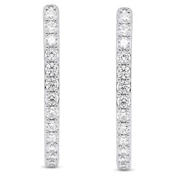 Nova Star® 1ctw. Lab Grown Diamond Sterling Silver Hoop Earrings