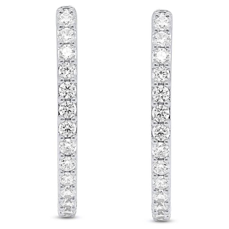 Nova Star® 1ctw. Lab Grown Diamond Sterling Silver Hoop Earrings