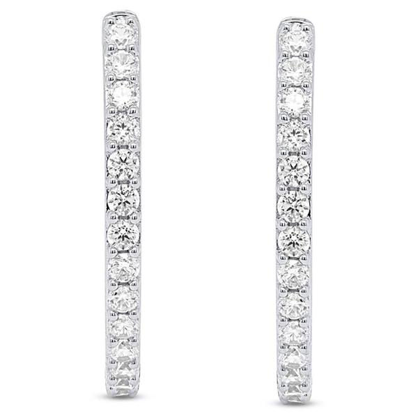 Nova Star® 1ctw. Lab Grown Diamond Sterling Silver Hoop Earrings