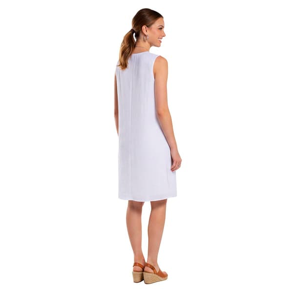 Womens Harper 241 Sleeveless Gauze Lace Trim Shift Dress