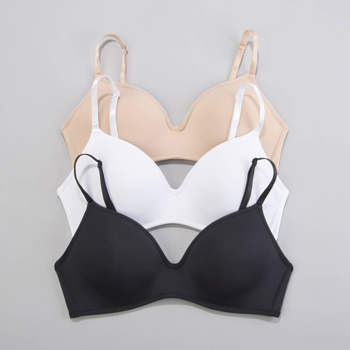 Open Video Modal for Womens Rene Rofe 3pk. Weekender Wire-Free Bra B26009H3-BLWN