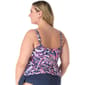 Plus Size Beach House Paradise Scroll Blouson Tankini Swim Top - image 2