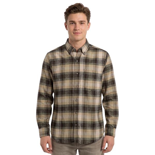 Young Mens Architect(R) Jean Co. Flannel Shirt - Green/Cream