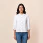 Womens Nicole Miller 3/4 Eyelet Sleeve Button Front Blouse - image 1