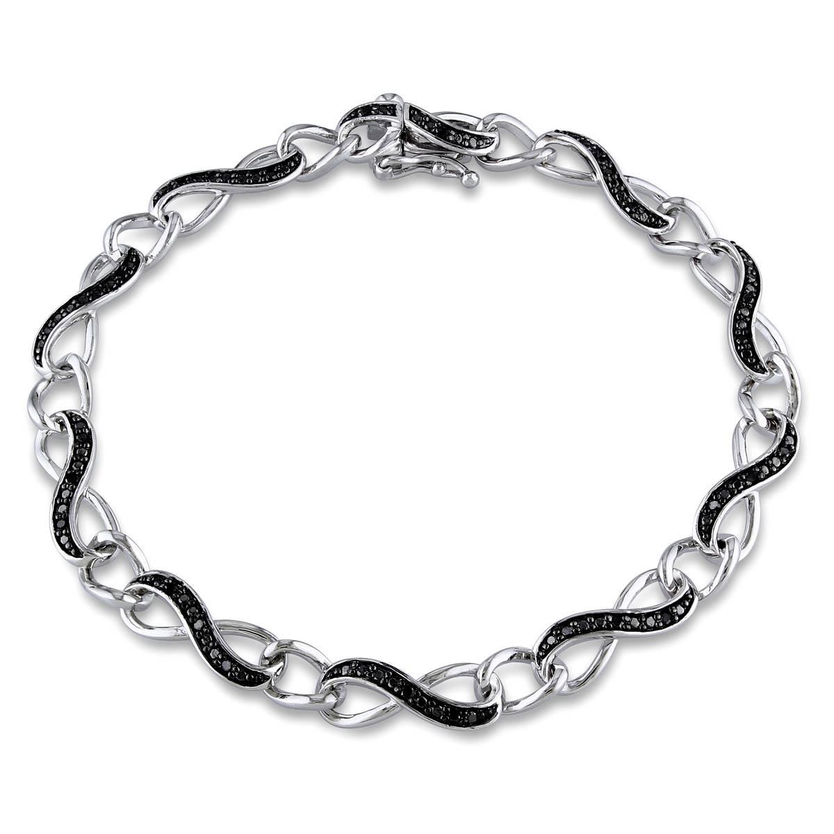 Radiant Rainbow(tm) 1/4kt. Black Diamond Infinity Bracelet