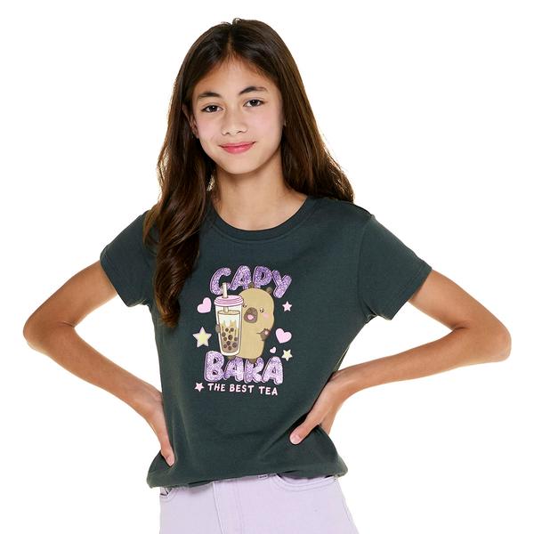 Girls (7-16) Capyfun Capybara Bubble Tea Graphic Tee - image 