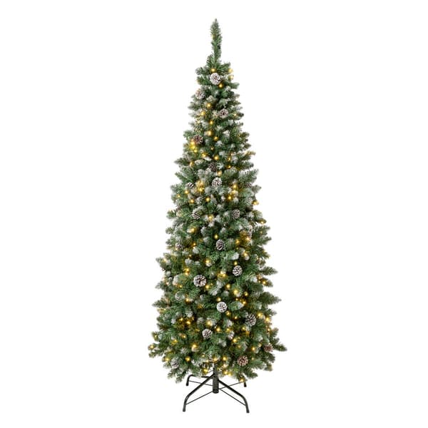 National Tree 6ft. Oakley Hills Snow Slim Pre-Lit Christmas Tree