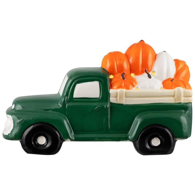 Northlight Seasonal 9.5in. LED Green Ceramic Truck Décor