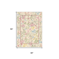 HomeRoots Ivory Pink & Green Floral Washable Area Rug - image 3