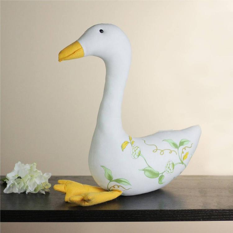 Northlight Seasonal Plush Floral Goose Figurine