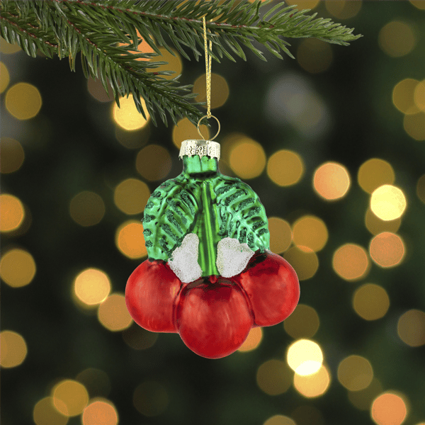 Northlight Shiny Red Cherries Glass Christmas Hanging Ornament