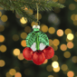 Northlight Shiny Red Cherries Glass Christmas Hanging Ornament - image 2